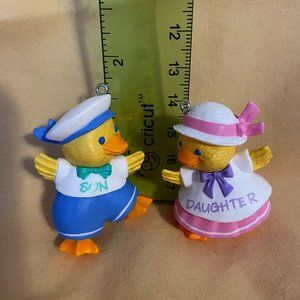 Son & Daughter Duck Hallmark Ornaments